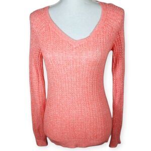 AEROPOSTALE MARBLED HOT PINK SWEATER SZ. M EUC.